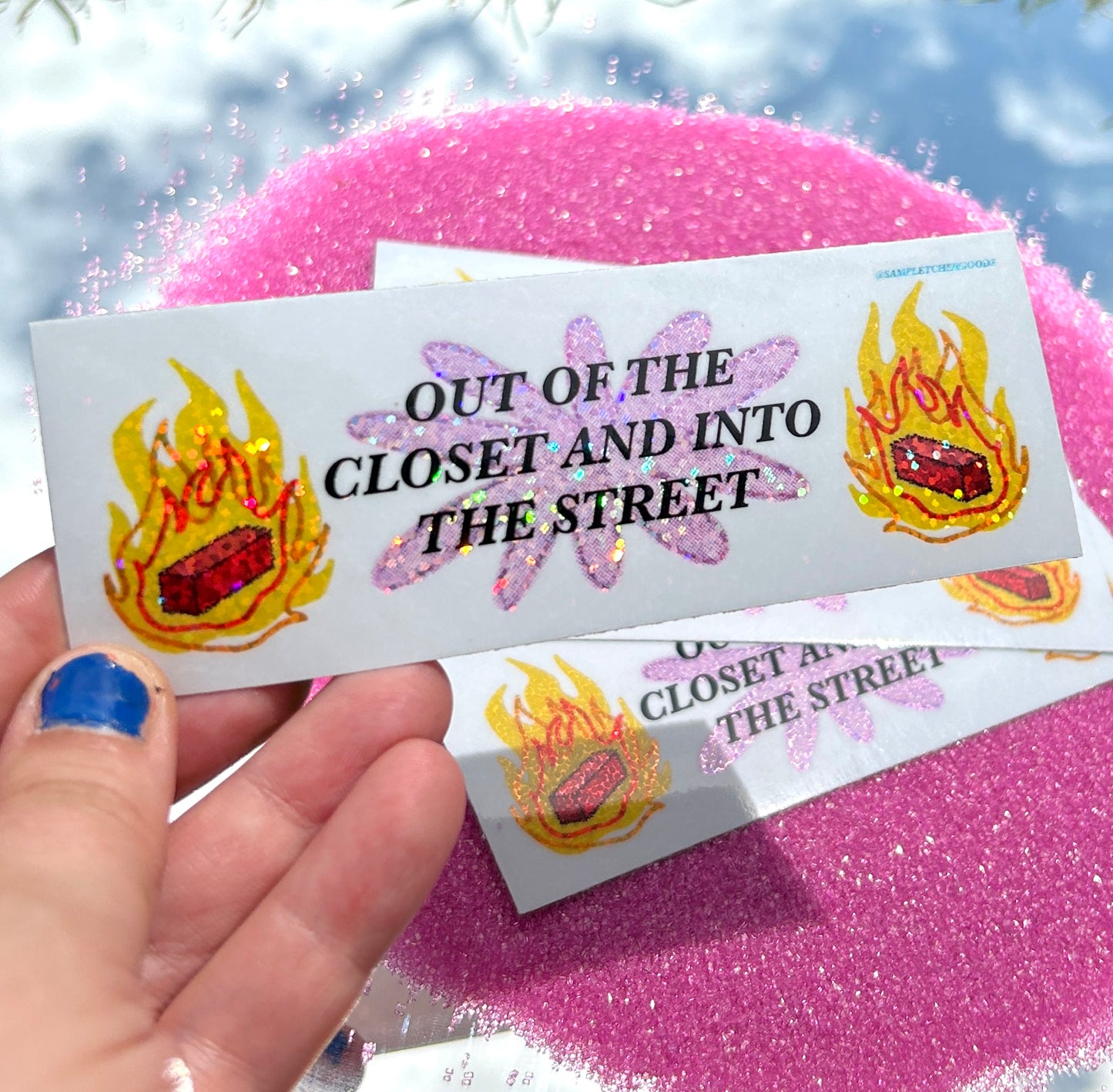 OUT OF THE CLOSET ~ Waterproof Holographic Sticker