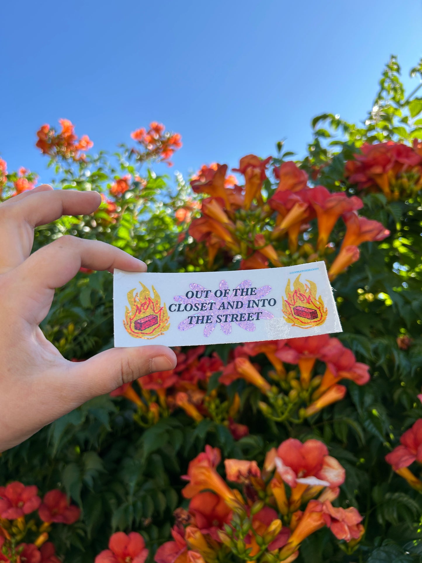 OUT OF THE CLOSET ~ Waterproof Holographic Sticker