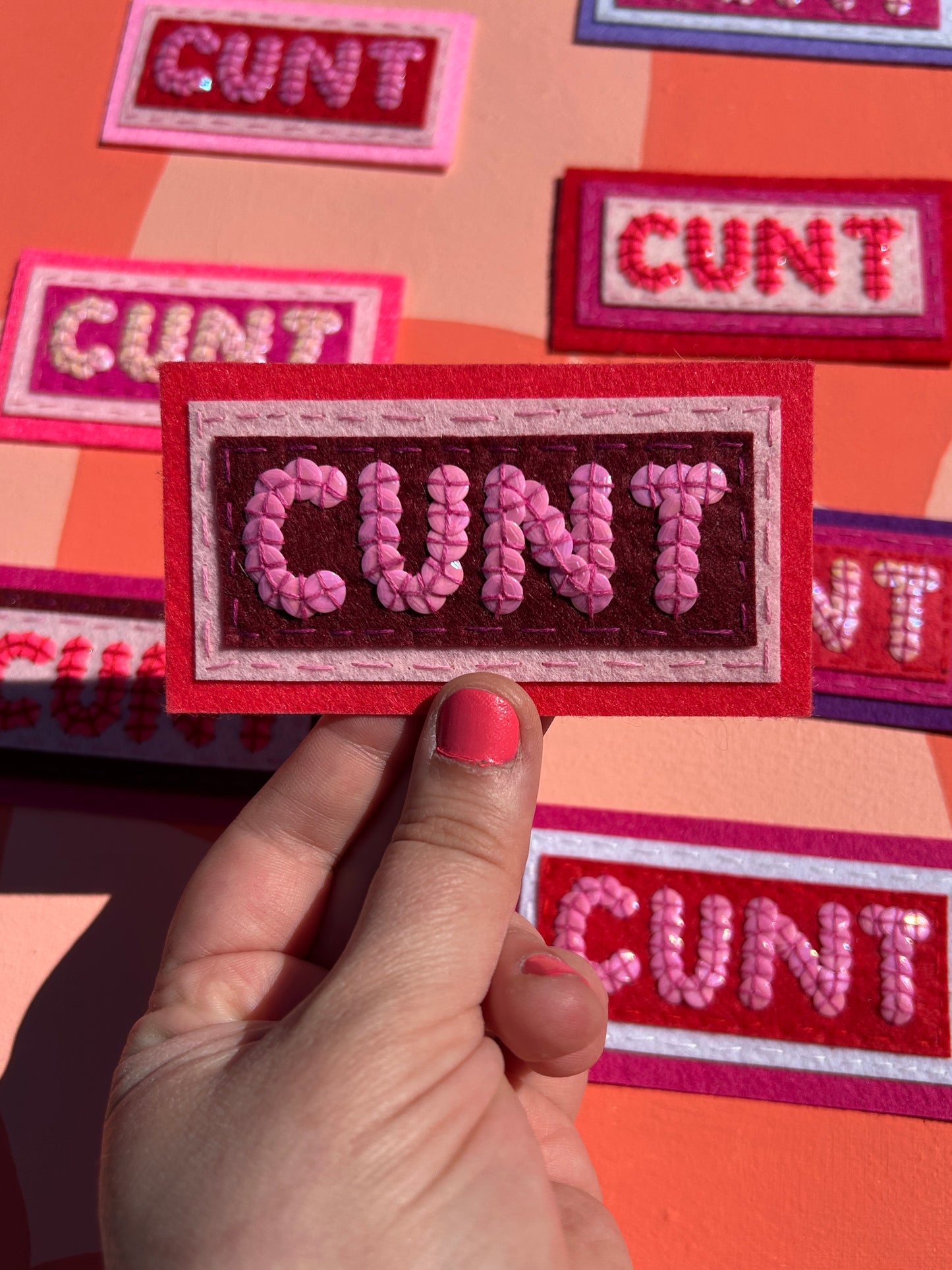 Cunt sequin patches