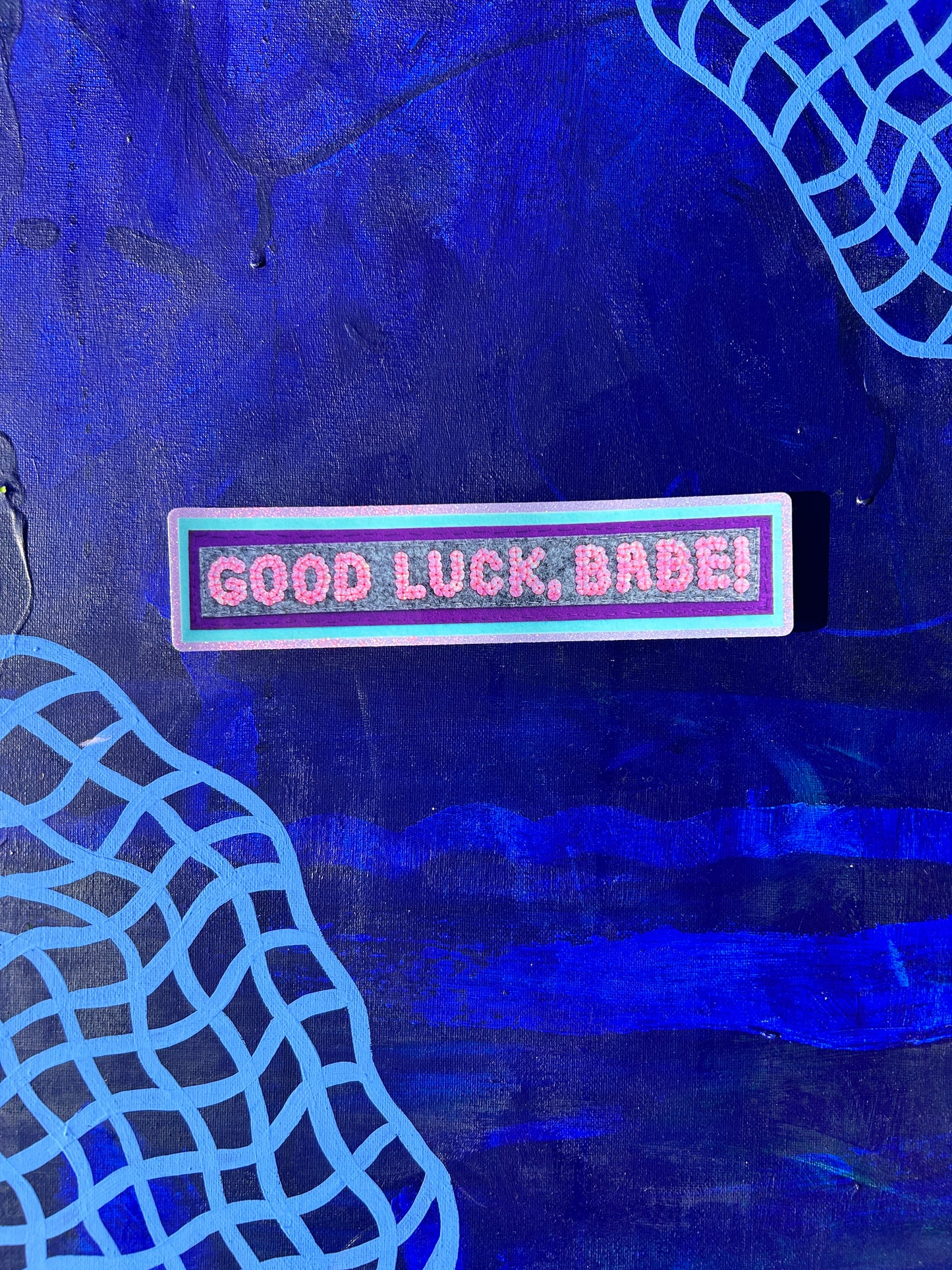 GOOD LUCK, BABE!  ~ Sequin Patch Inspired Waterproof Holographic Sticker