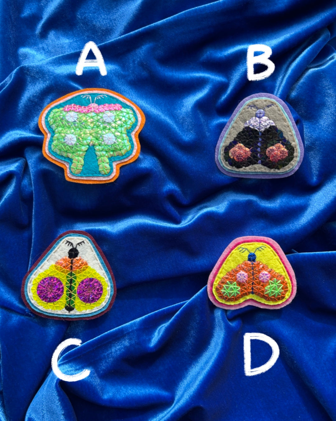 Moth sequin patches