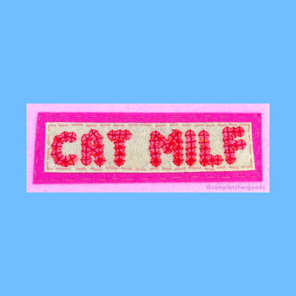 Cat MILF ~ Sequin Patch Inspired Waterproof Holographic Sticker