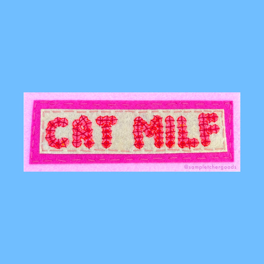 Cat MILF ~ Sequin Patch Inspired Waterproof Holographic Sticker