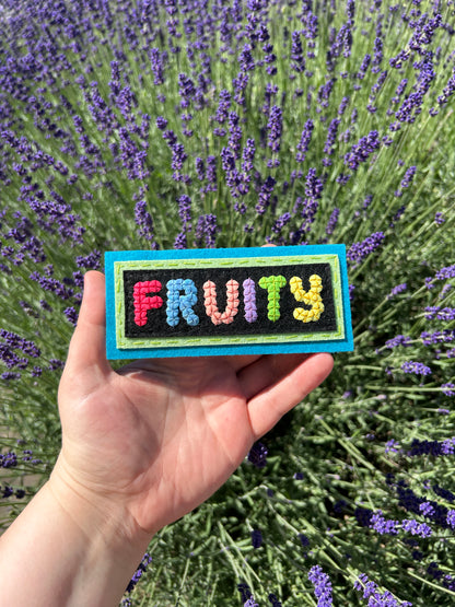 FRUITY hand sewn sequin peel and stick patch