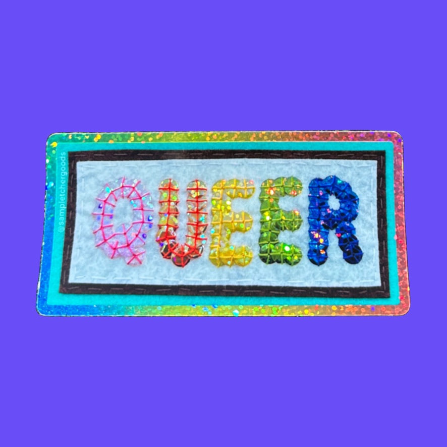 Queer ~ Sequin Patch Inspired Waterproof Holographic Sticker