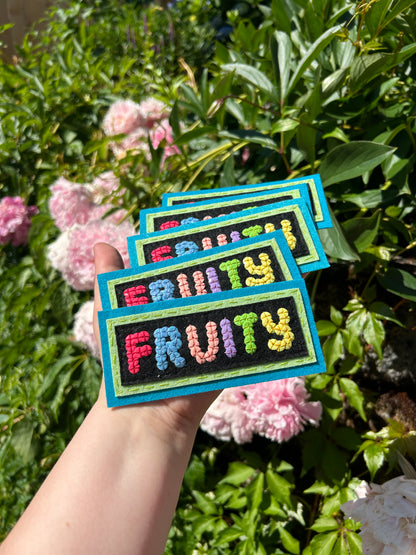 FRUITY hand sewn sequin peel and stick patch