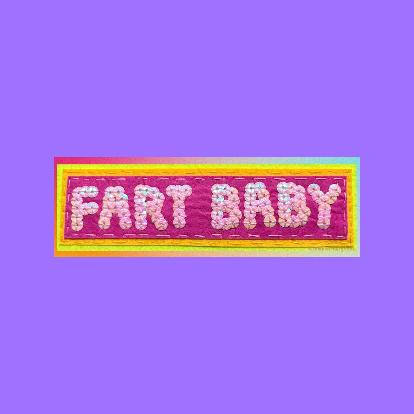 FART BABY ~ Sequin Patch Inspired Waterproof Holographic Sticker
