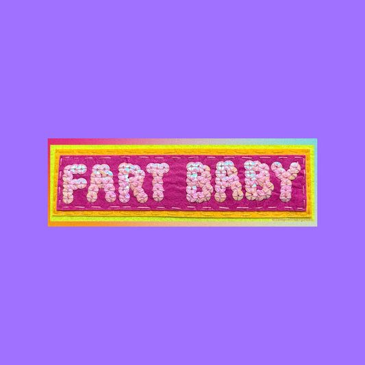 FART BABY ~ Sequin Patch Inspired Waterproof Holographic Sticker