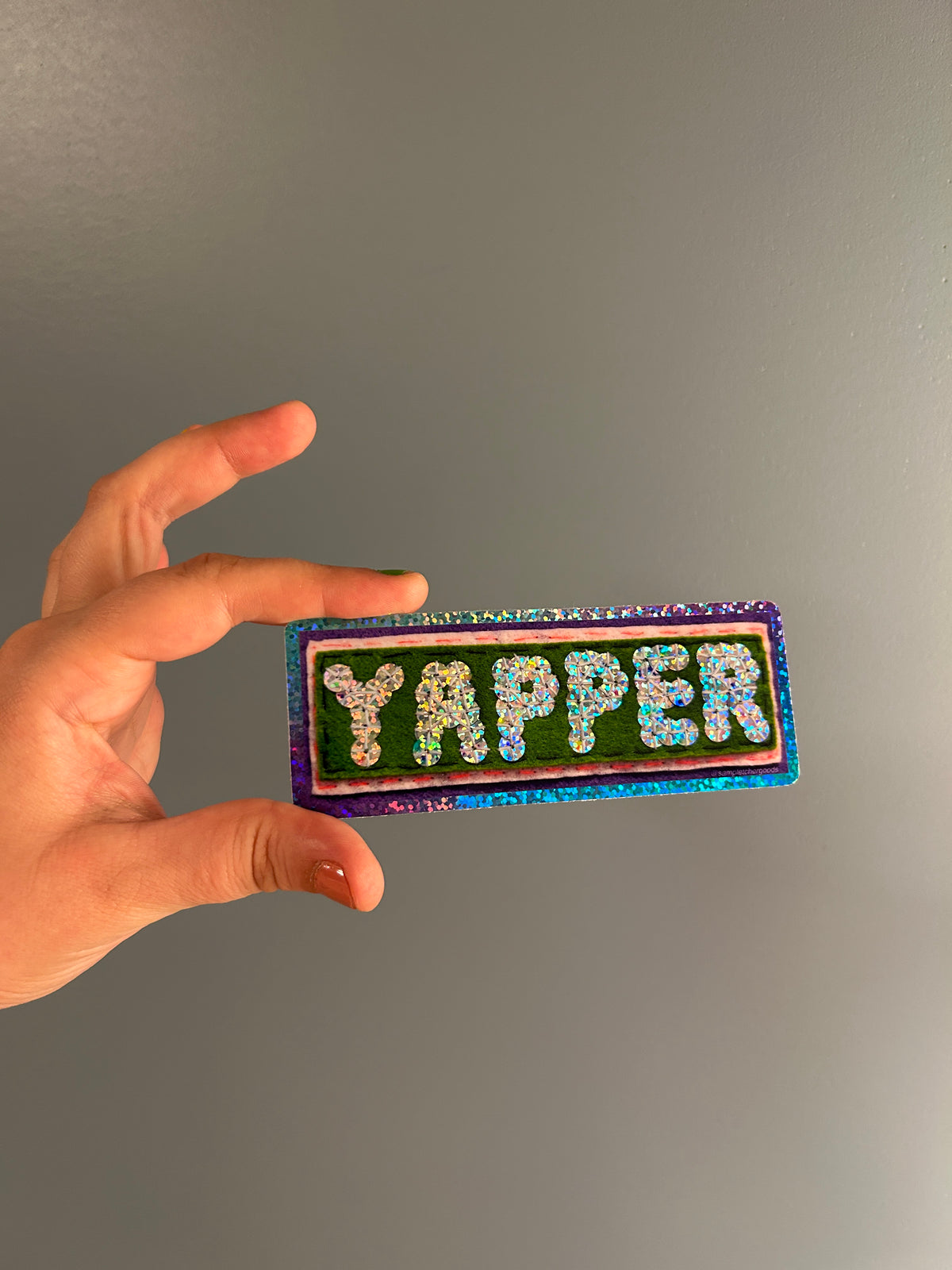 YAPPER ~ Sequin Patch Inspired Waterproof Holographic Sticker