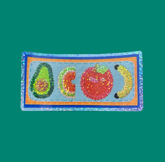FRUITS ~ Sequin Patch Inspired Waterproof Holographic Sticker