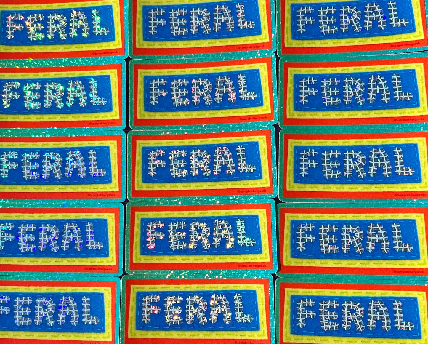 FERAL ~ Sequin Patch Inspired Waterproof Holographic Sticker