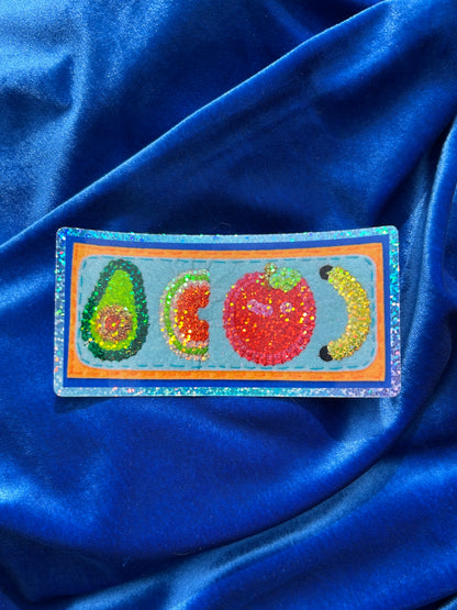 FRUITS ~ Sequin Patch Inspired Waterproof Holographic Sticker