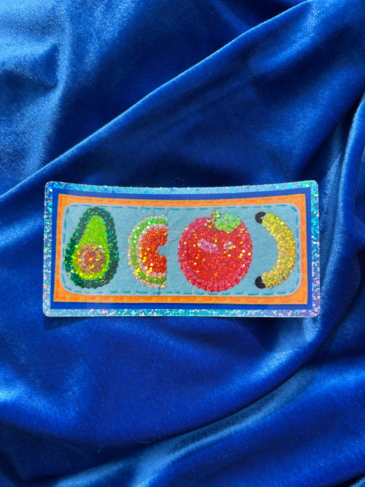 FRUITS ~ Sequin Patch Inspired Waterproof Holographic Sticker