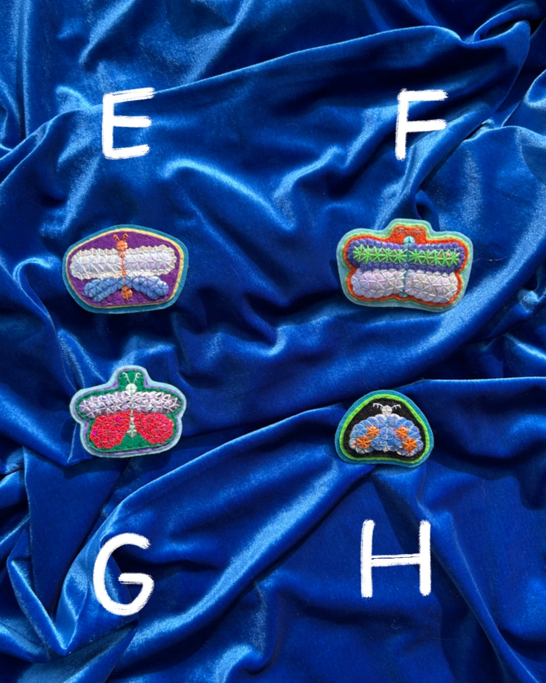 Moth sequin patches