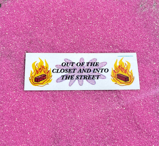 OUT OF THE CLOSET ~ Waterproof Holographic Sticker