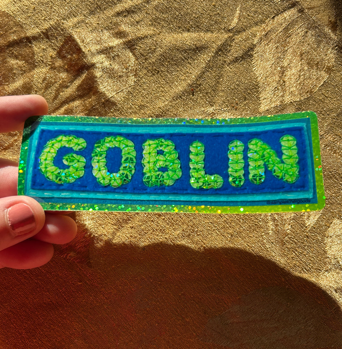 GOBLIN ~ Sequin Patch Inspired Waterproof Holographic Sticker