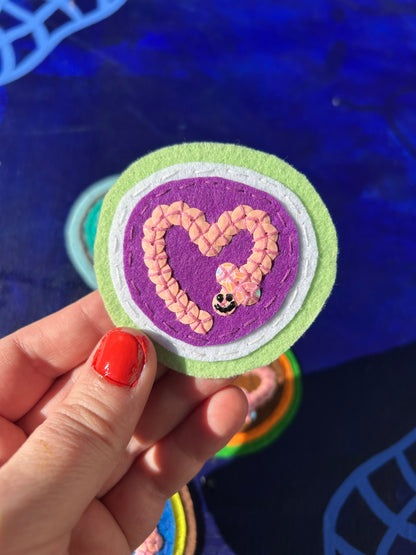 Worm Sequin Patches ~ Heart Shaped