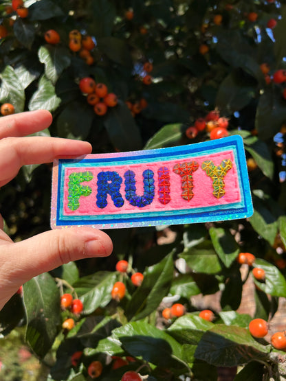FRUITY ~ Sequin Patch Inspired Waterproof Holographic Sticker