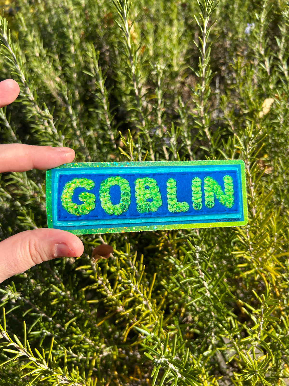 GOBLIN ~ Sequin Patch Inspired Waterproof Holographic Sticker
