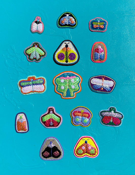 Moth sequin patches