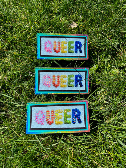 Queer ~ Sequin Patch Inspired Waterproof Holographic Sticker