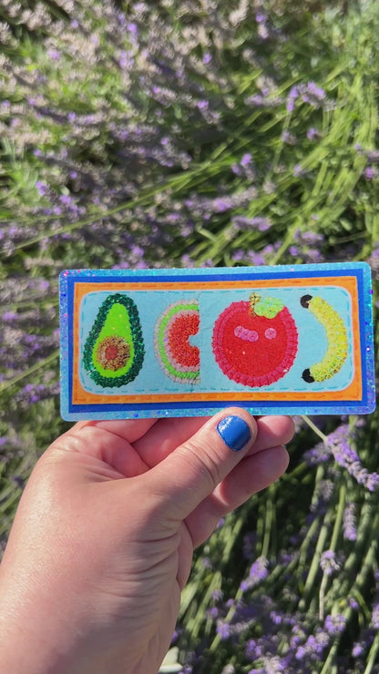 FRUITS ~ Sequin Patch Inspired Waterproof Holographic Sticker