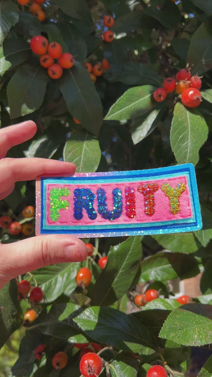 FRUITY ~ Sequin Patch Inspired Waterproof Holographic Sticker