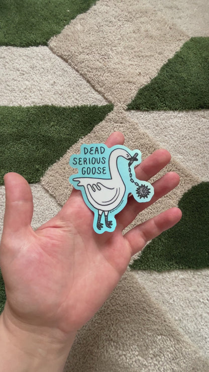 Dead Serious Goose ~ Waterproof Holographic Vinyl Sticker