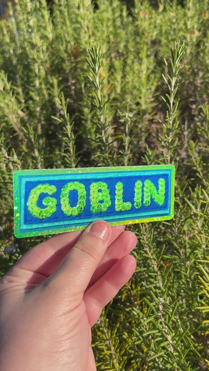 GOBLIN ~ Sequin Patch Inspired Waterproof Holographic Sticker